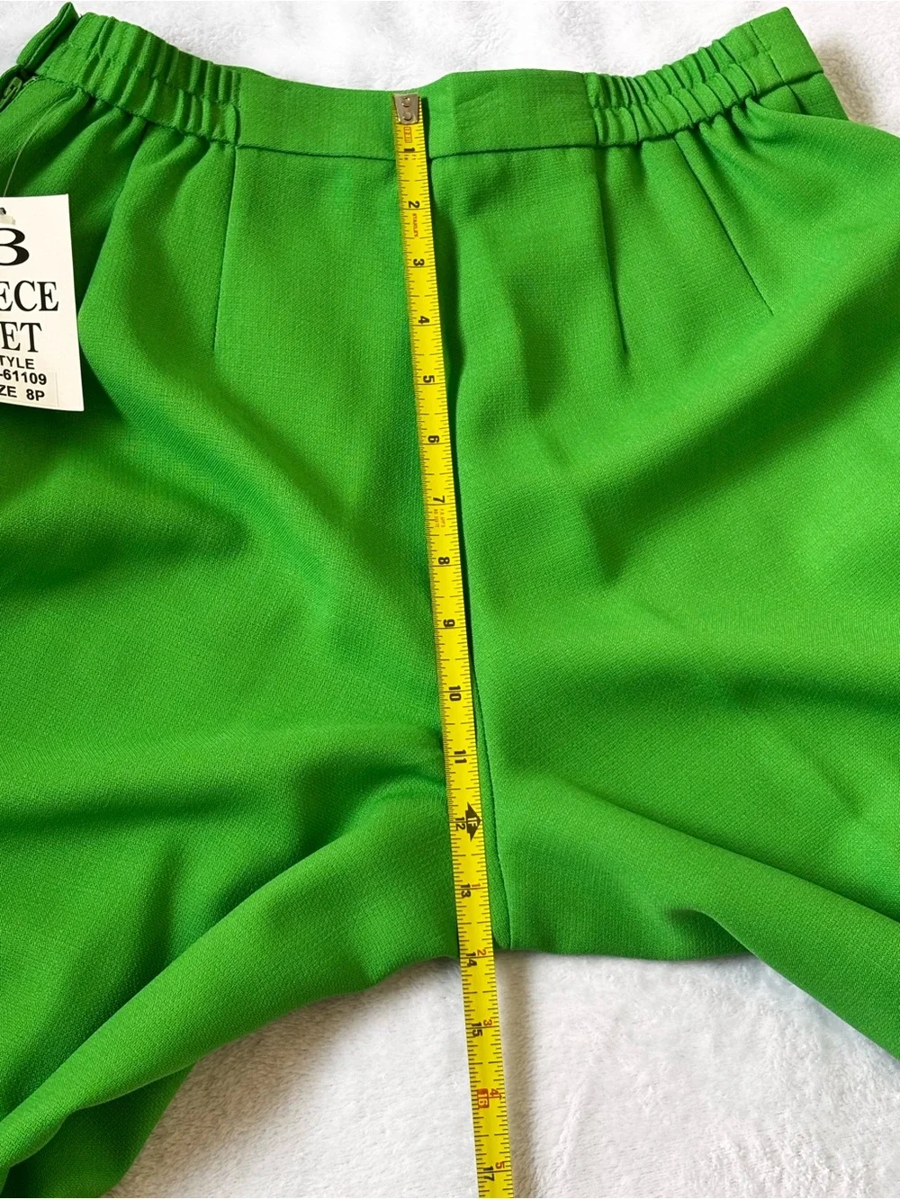 VTG Koret 3 Piece Pantsuit Set Green White Tweed 8P NWT Deadstock Matching Set